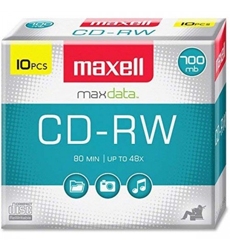 CD S REGRABABLE CON CAJA CD-RW, CAJA PLASTICA, MAXELL