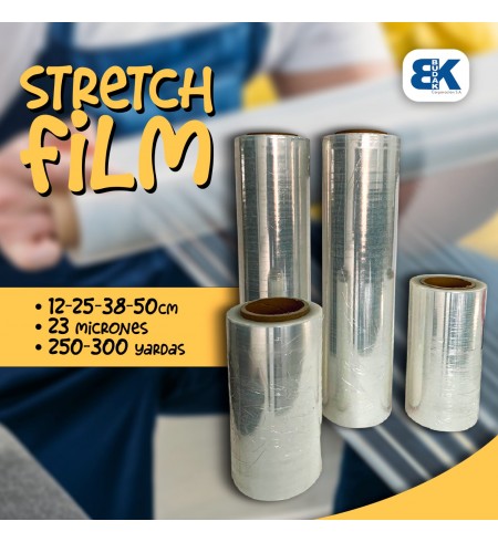 CINTAS INDUSTRIALES STRECH FILM 38 CM DE 250Y