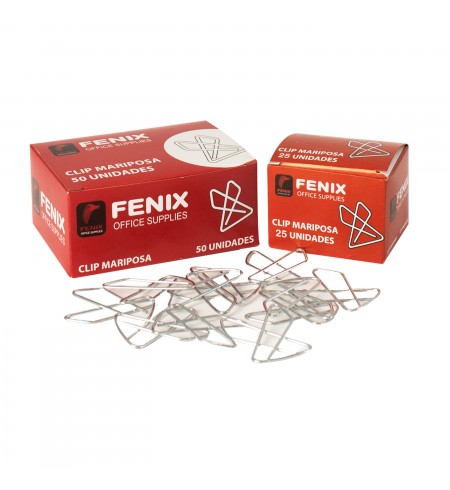 CLIPS MARIPOSA CAJA 25 UNIDADES, FENIX